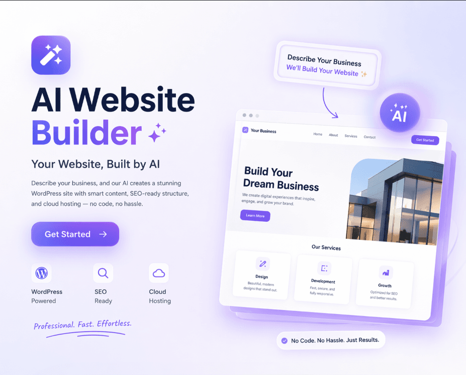 Your Website, Built by AI